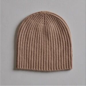 JENNI KAYNE Ribbed Knit Cashmere Beanie in Carmel